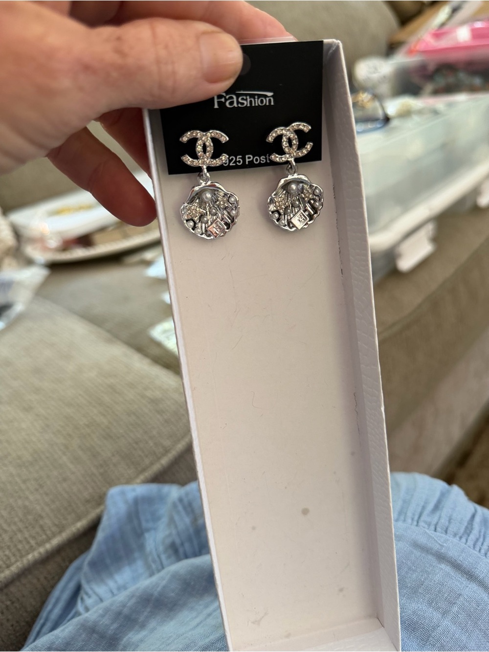Silver-Tone Crystal - pearl Post Drop Earrings, NEW, Fashion Jewelry - Picture 8 of 9